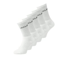 Jack and Jones Mens Regen 5 Pack Crew Socks Mens White