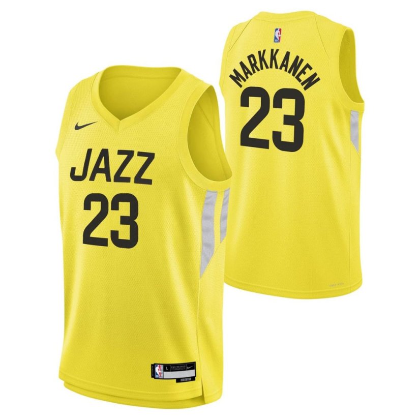 Nike Utah Jazz Lauri Markkanen #23 Jersey Yellow