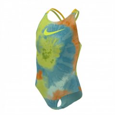 Nike Tie Dye Spiderback One Piece Swimsuit Girls Washed Teal