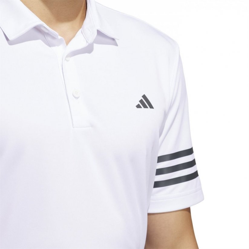 adidas 3 Stripe pánské polo tričko White