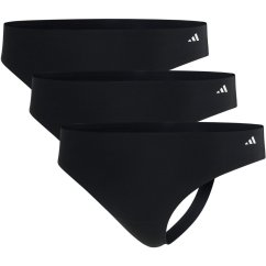 adidas Womens 3 Pack Thongs Black
