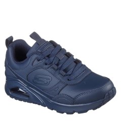 Skechers Monochromatic Lace Up Sneaker W Ove Court Trainers Boys Navy