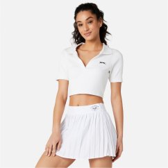 Slazenger Cropped Polo Top White