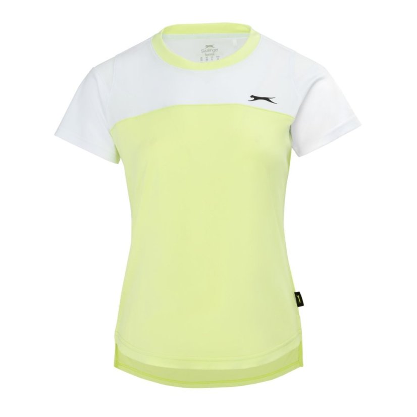Slazenger Court Tee Ladies White/Lime