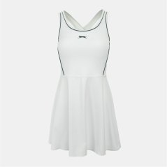 Slazenger Flared T Dress White/Forest Gr