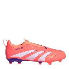 adidas Predator 3 Childrens Laceless Firm Ground Football Boots Orange/White