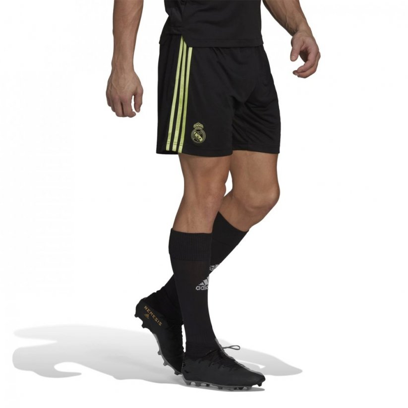 adidas Real Madrid Third Shorts 2022/2023 Mens Black/Lime