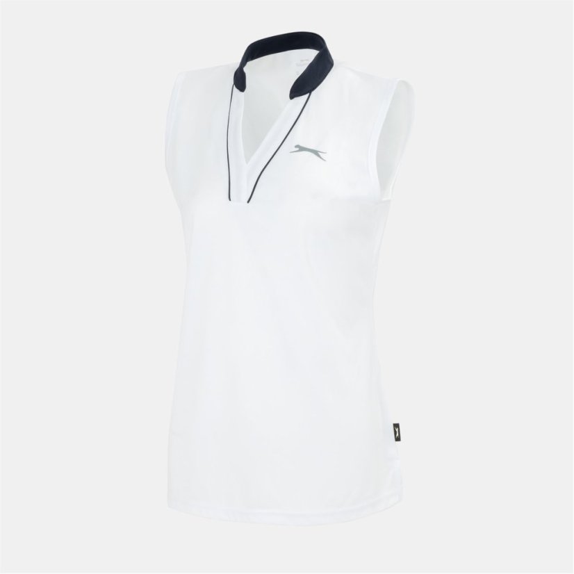 Slazenger Sleeveless dámske polo tričko White