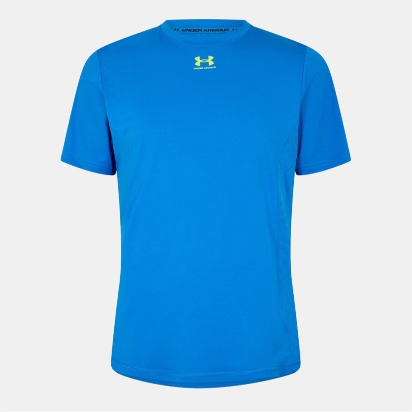 Under Armour Men's Chal Short-Sleeve Performance T-Shirt Blue/Yellow