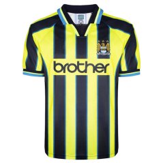 Score Draw Manchester City Retro Away Shirt 1999 Adults Yellow/Black