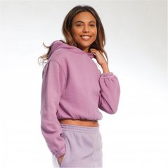 Light and Shade Cropped Hooded Top Ladies Purple