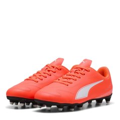 Puma Kids' Firm Ground Football Boots Glowing Red-W