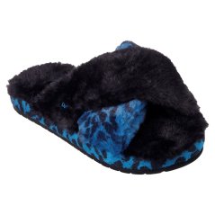 Skechers Women's Cozy Stay All Day Cross Over Slipper Black/Blue