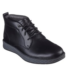 Skechers Men's Burkett Flat Ankle Boots Black