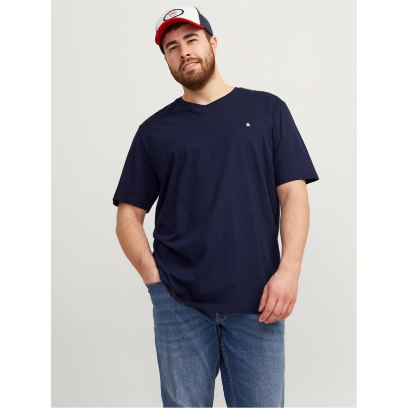 Jack and Jones Paulos T-Shirt Plus Size Mens Navy Blazer