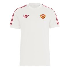 adidas Originals Manchester United Adicolor Classics 3-Stripes T-Shirt Adults Off White