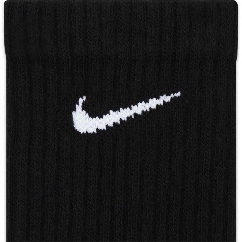 Nike Everyday 3 Pack Cotton Cushioned Crew Socks Mens Black/White