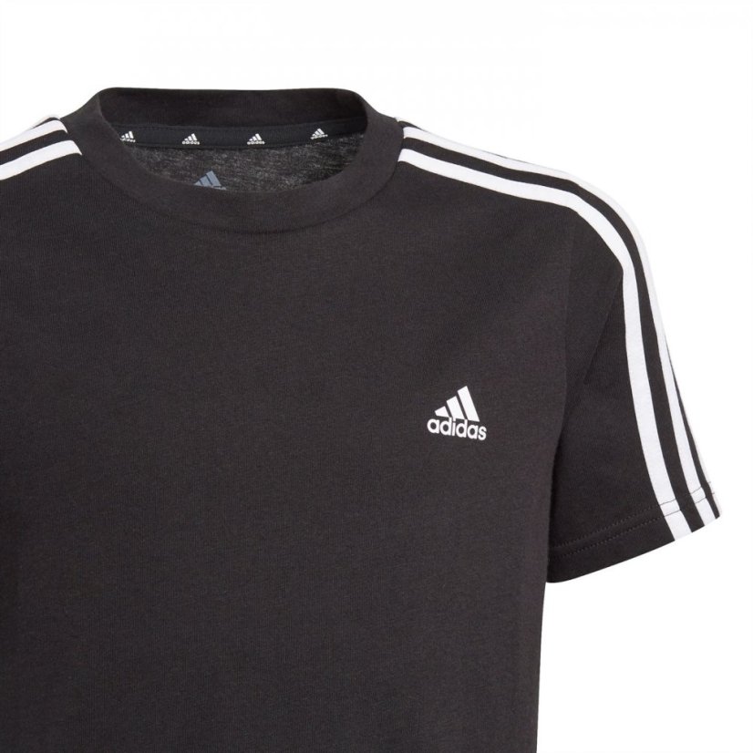 adidas Stripe Essentials T-Shirt Junior Black/White