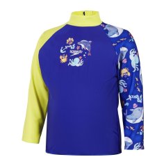 Speedo Kids' Digi Long Sleeve One Piece Swimsuit Blue/Yellow