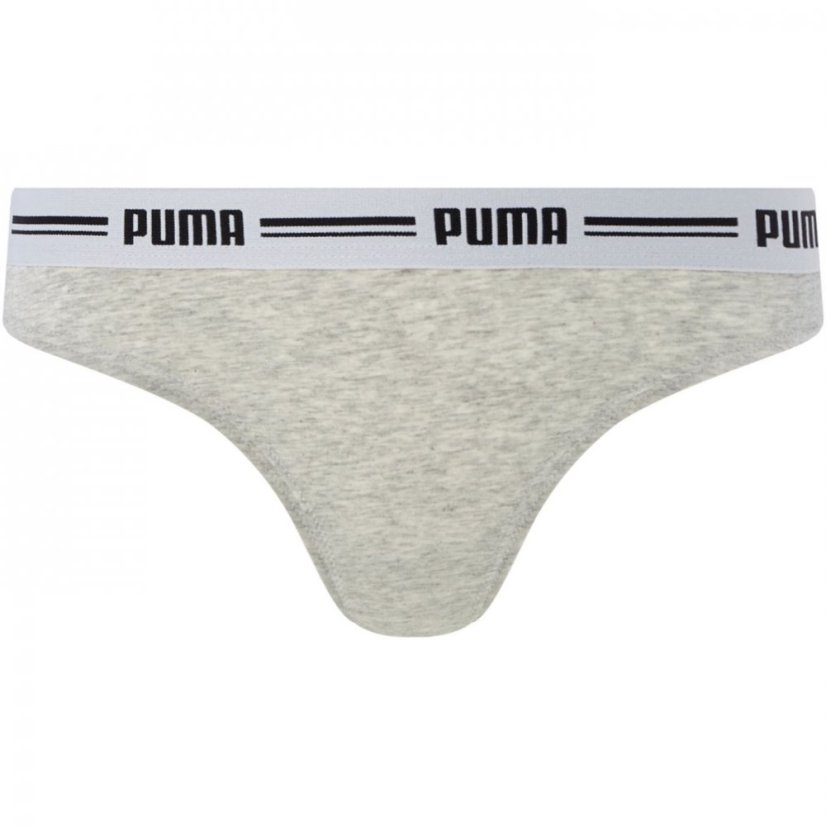 Puma 2 per pack iconic black thong Grey - Veľkosť: 12 (M)