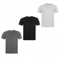 Donnay 3 Pack T Shirts Mens GreyM/CharM/Blk