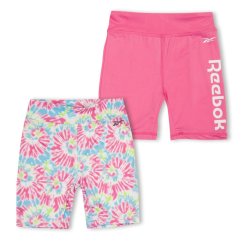 Reebok Kids' T Dye Swrl Jersey Jogger Shorts Carmine Rose