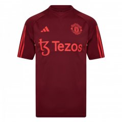 adidas Manchester United Training Shirt 2023 2024 Adults Burgendy