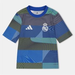 adidas Real Madrid Pre Match Shirt 2025 2026 Juniors Blue