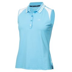 Calvin Klein Golf Sleeveless Performance Polo Shirt Htge Blue White