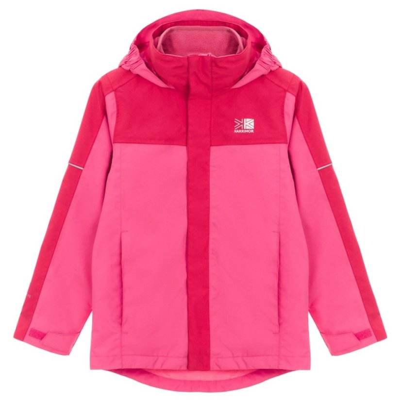 Karrimor Kids' 10000mm Waterproof Removable Fleece 3-in-1 Jacket Pink/Red