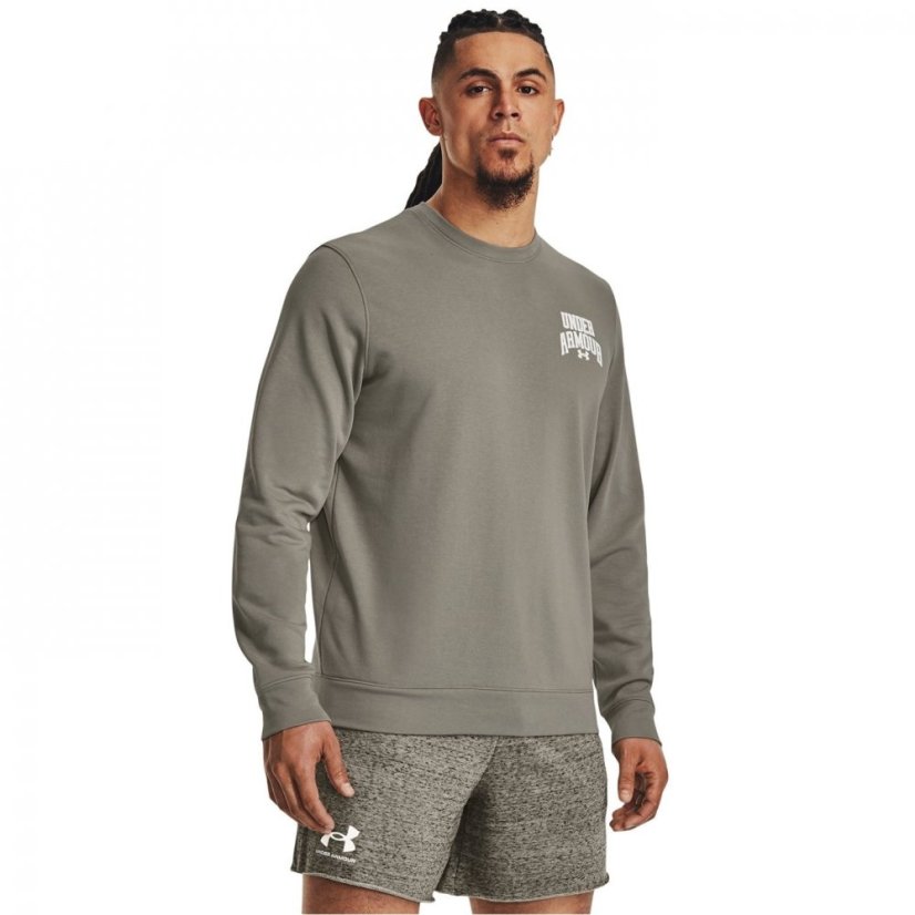 Under Armour Rival Terry Graphic Crew Grove Green