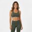USA Pro UP Seamless Crop Sports Bra Khaki