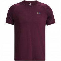 Under Armour Armour Ua Rush Emboss Ss Gym Top Mens Maroon