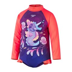 Speedo Kids' Point Frill One Piece Swimsuit Purple/Pink