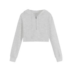 Miso Women's Cropped Hoodie Grey