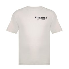 Firetrap Large Logo T Shirt Mens Oatmeal
