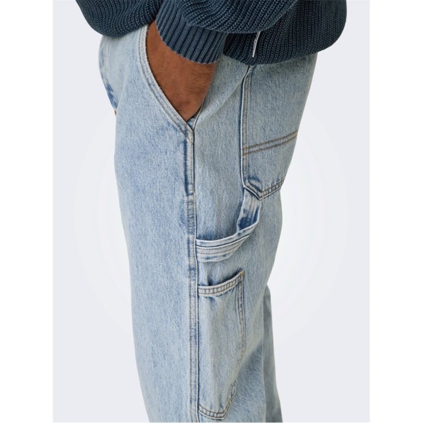 Only Men's Straight Leg Jeans LBlue Denim