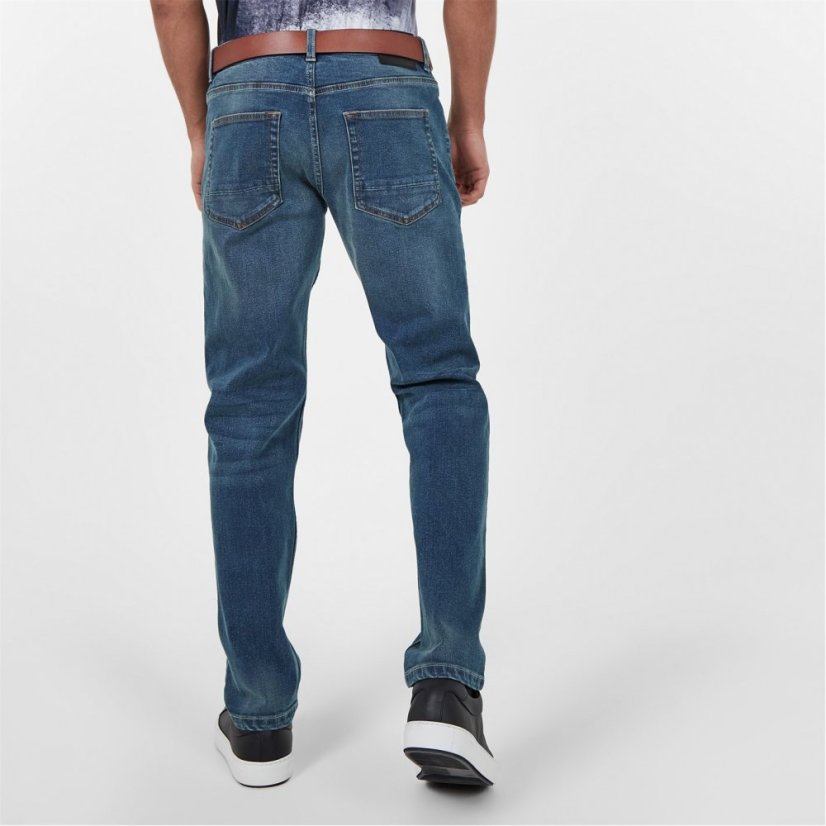 Firetrap Belted Jeans Reg Mid Wash