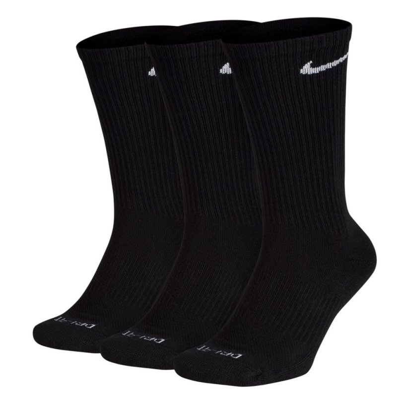 Nike 3 Pack Crew Socks Mens Black