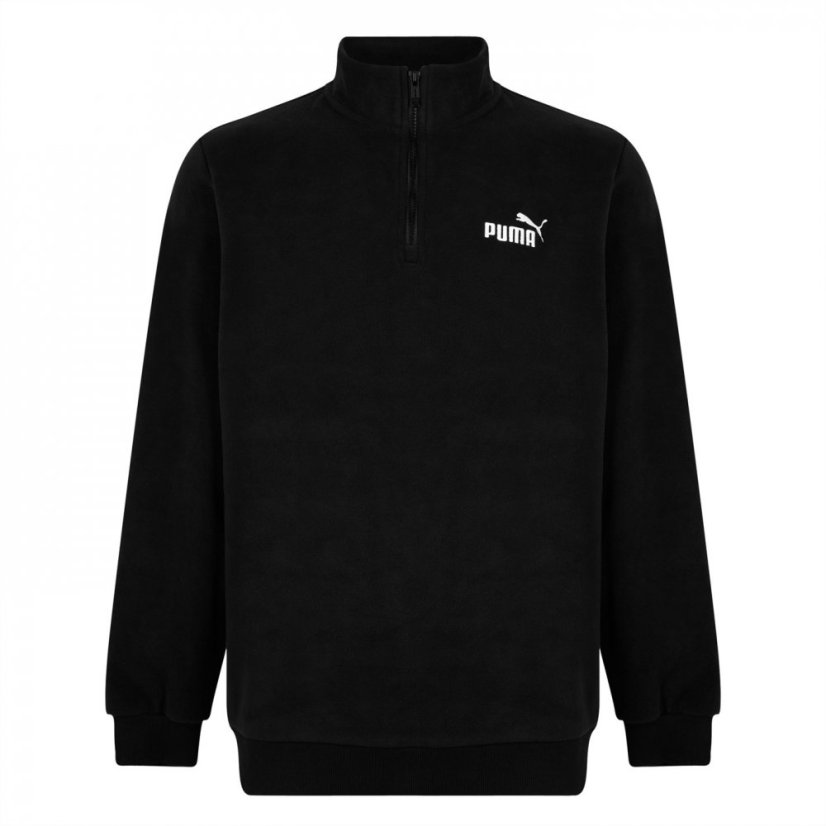 Puma Quarter Zip Logo Fleece Mens Puma Black