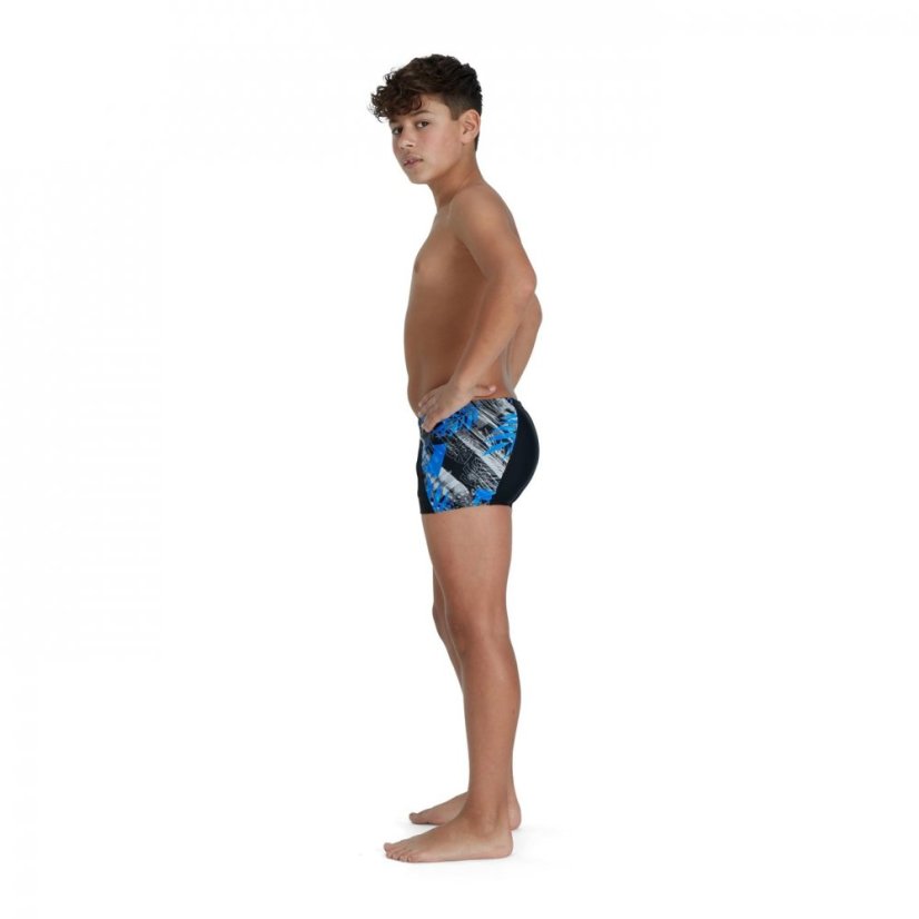 Speedo Allover Aquashort Swim Short Boys Black/Blue