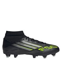 adidas F50 League Adults Mid Soft Ground Football Boots Black/Lemon