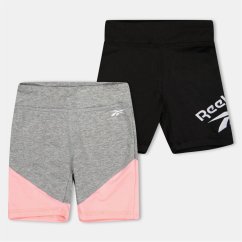 Reebok Kids' Black Fleece Jogger Shorts Silver