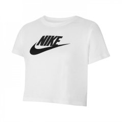 Nike Sportswear Big Kids' (Girls') Cropped T-Shirt White/Black