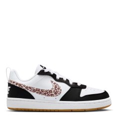 Nike Court Borough Low 2 SE Big Kids' Shoes Black/Leopard