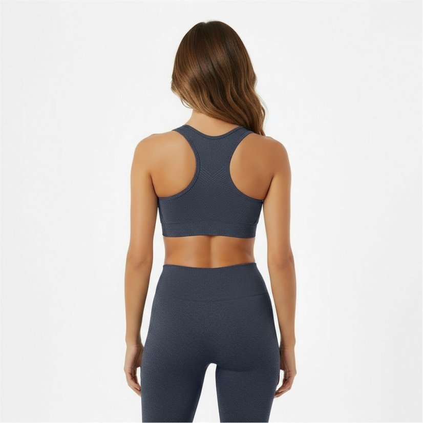 USA Pro UP Seamless Crop Sports Bra Shark Grey