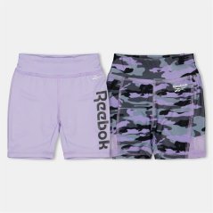 Reebok Kids' Camo Jersey Jogger Shorts Lavender
