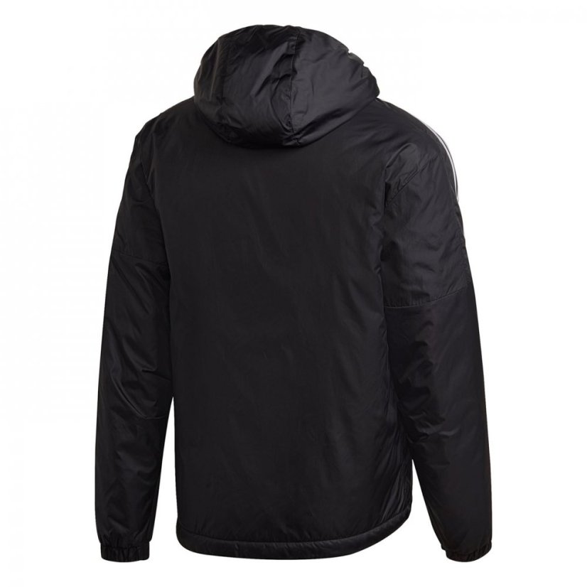 adidas 3 Stripe Essential Hooded Jacket Mens Black - Veľkosť: L