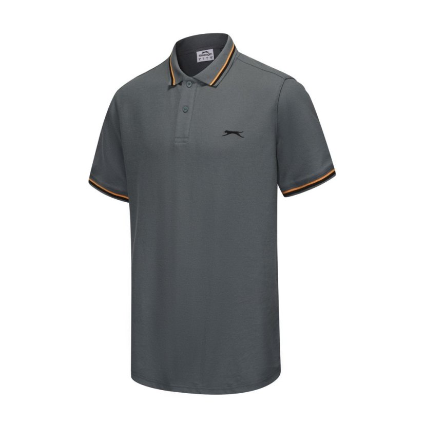 Slazenger Tipped pánske polo tričko Slate