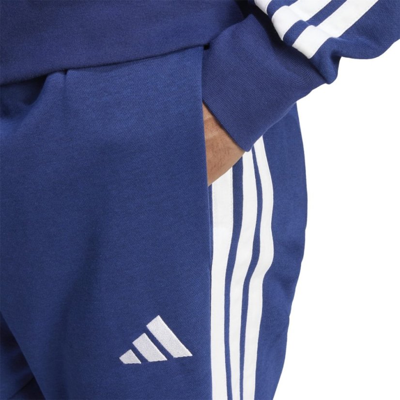 adidas Essentials Fleece Tapered Cuff 3-Stripes Joggers Navy/White